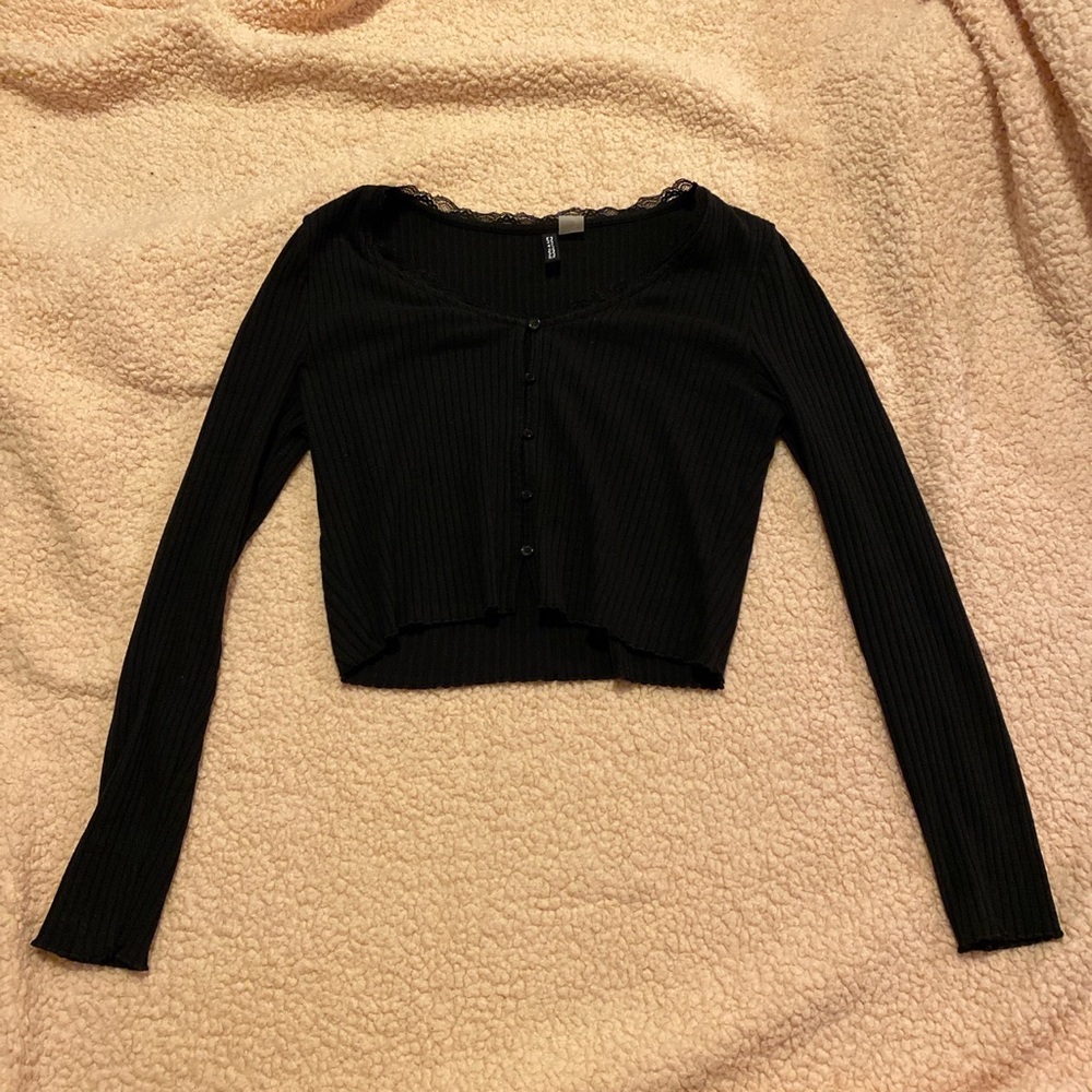 Black button down cardigan